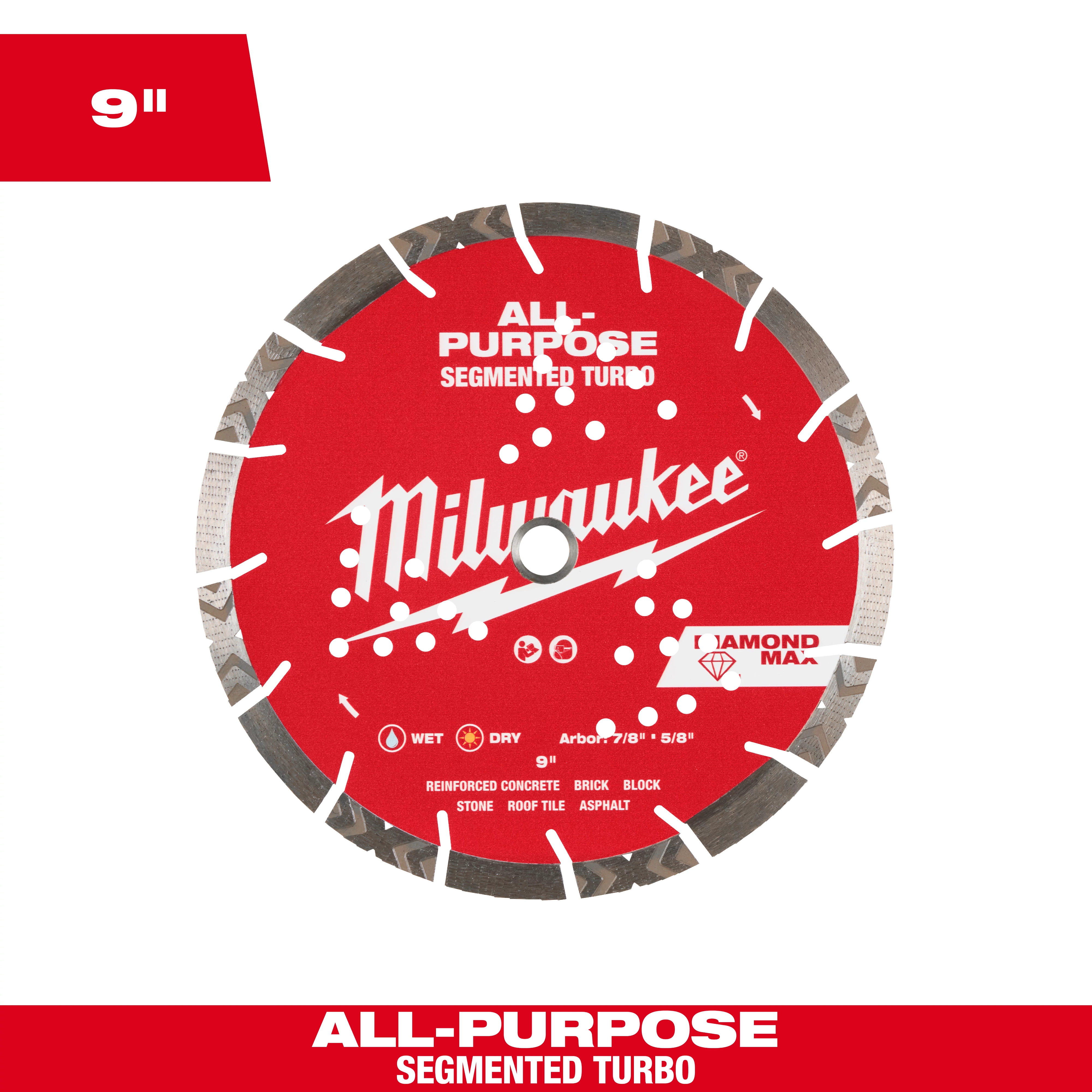 Milwaukee DIAMOND MAX™ All-Purpose Segmented Turbo Diamond Blade