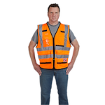 48-73-5052 safety personal safety PPE personal protective equipment on model - High Visibility Orange Performance Safety Vest - L/XL