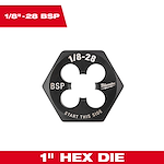 1/8"-28 BSP 1-Inch Hex Threading Die