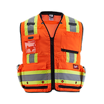 48-73-5165, 48-73-5166, 48-73-5167, 48-73-5168 - Class 2 Surveyor's High Visibility Orange Safety Vest - L/XL