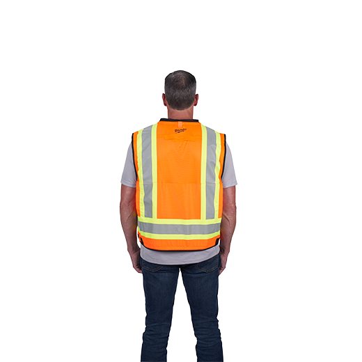 48-73-5165, 48-73-5166, 48-73-5167, 48-73-5168 - Class 2 Surveyor's High Visibility Orange Safety Vest - L/XL