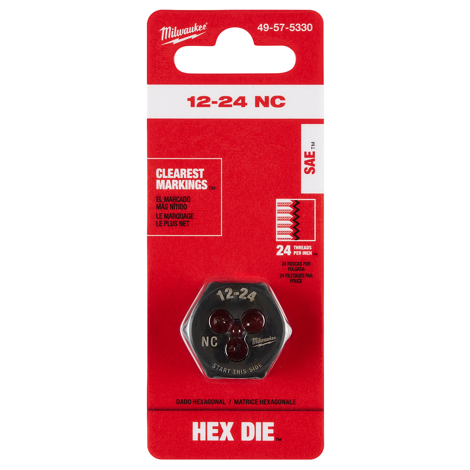 12-24 NC 1-Inch Hex Die in its packaging