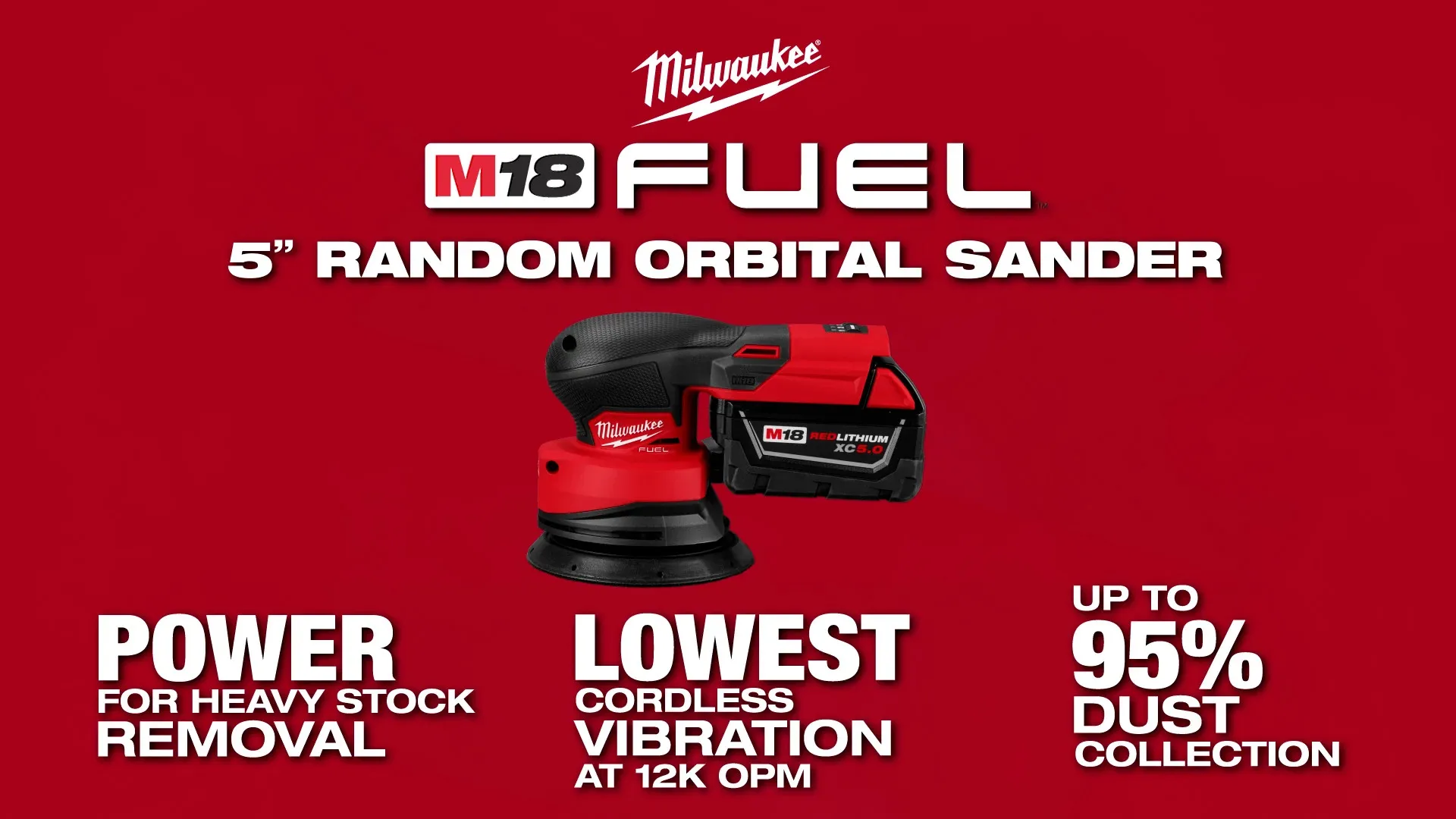 Milwaukee® M18­ FUEL™ 5" Random Orbital Sander