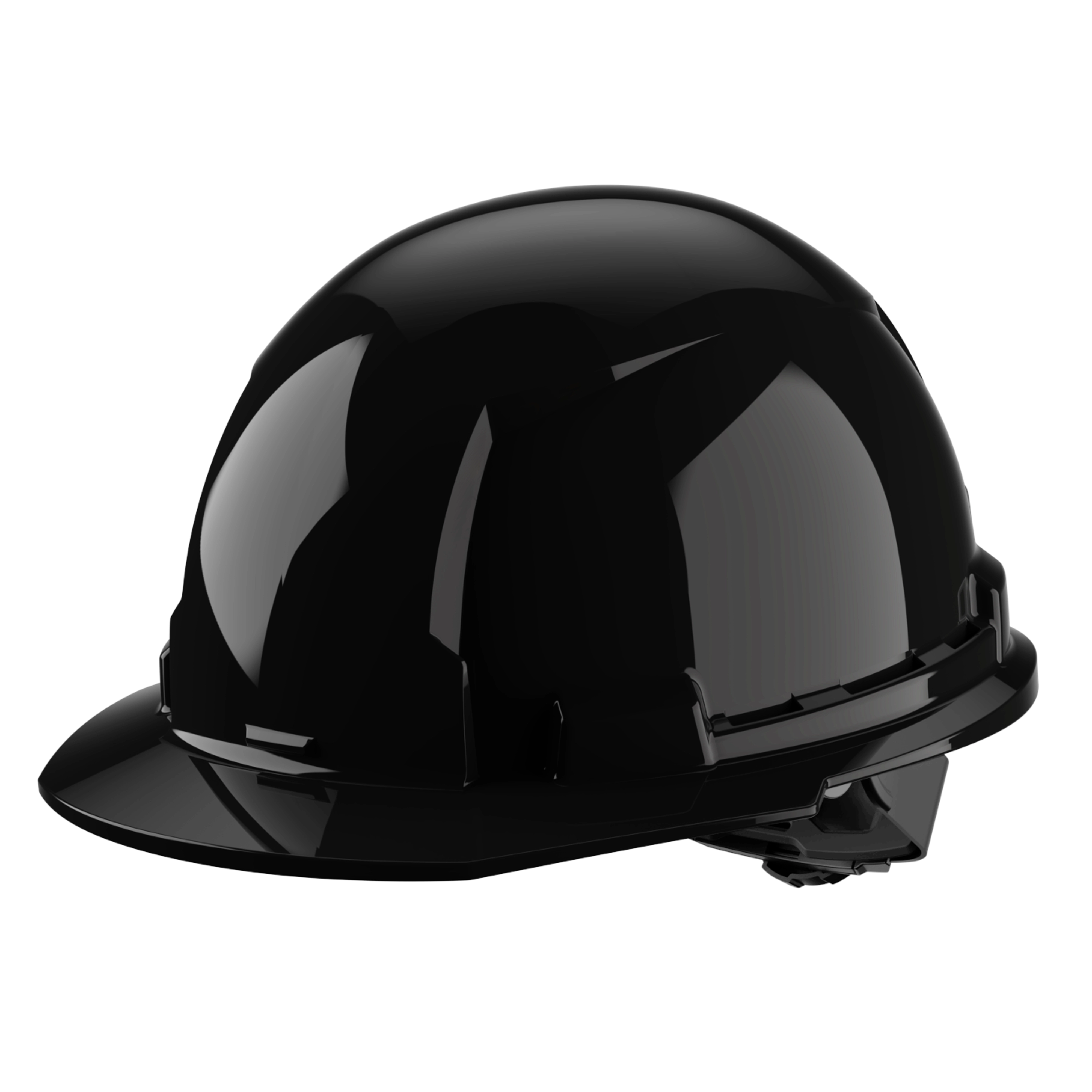 Image of the Milwaukee BOLT Black Front Brim Hard Hat w/4pt Ratcheting Suspension (USA) - Type 1, Class E