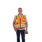 48-73-5165, 48-73-5166, 48-73-5167, 48-73-5168 - Class 2 Surveyor's High Visibility Orange Safety Vest - L/XL