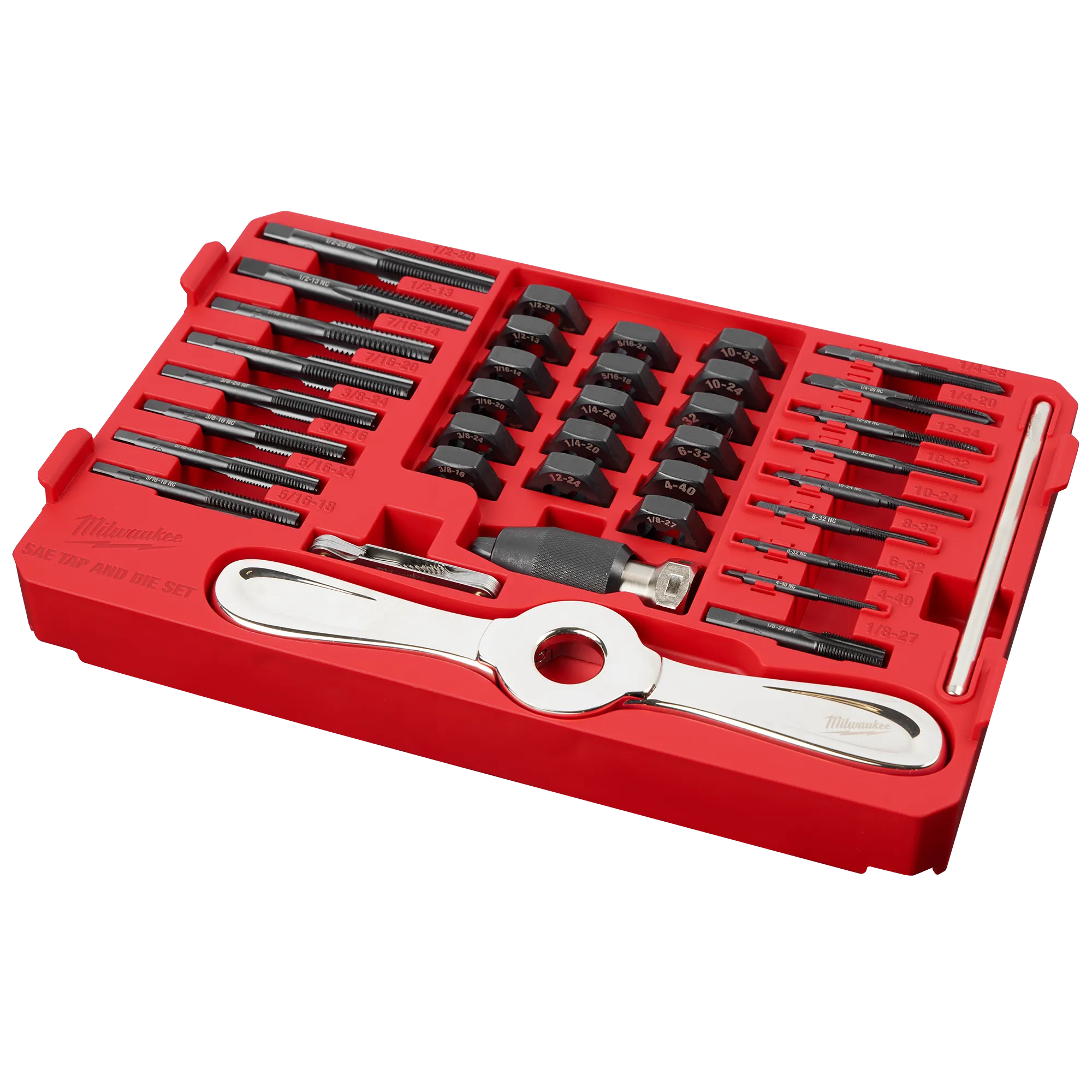 SAE Tap & Die PACKOUT™ Set w/ Hex-LOK™ 2-in-1 Handle in PACKOUT case