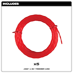 0.095 in. x 20 ft. Pre-Cut Trimmer Line (5-Pack) Includes