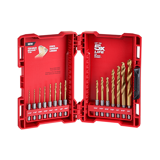 48-89-4630 - Shockwave Red Helix TiN 15pc Drill Bit Set