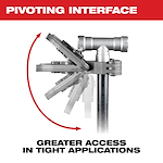 Image of the Milwaukee IPS-P Pivoting Press Ring Pivoting Interface with the text "Pivoting Interface. Greater Access in Tight Applications."