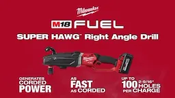 Milwaukee M18 FUEL SUPER HAWG Right Angle Drill