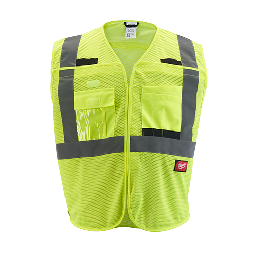 48-73-5121, 48-73-5122, 48-73-5123, 48-73-5124 - Class 2 Breakaway High Visibility Yellow Mesh Safety Vest - L/XL