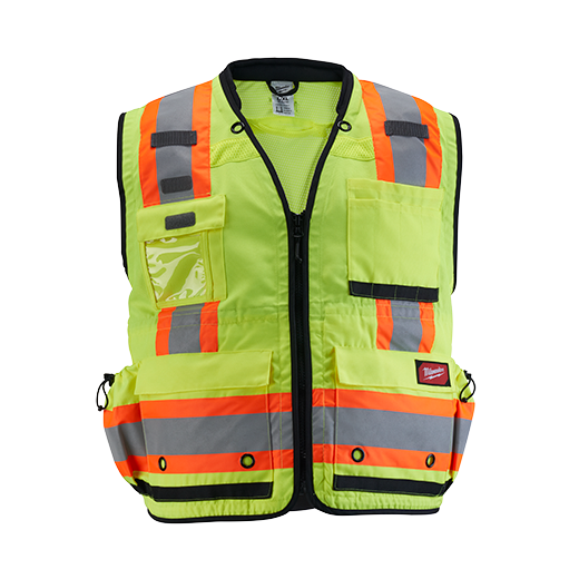 48-73-5161, 48-73-5162, 48-73-5163, 48-73-5164 - Class 2 Surveyor's High Visibility Yellow Safety Vest - L/XL