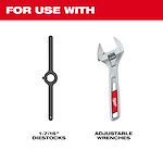 For use with 1-7/16" diestocks and adjustable wrenches