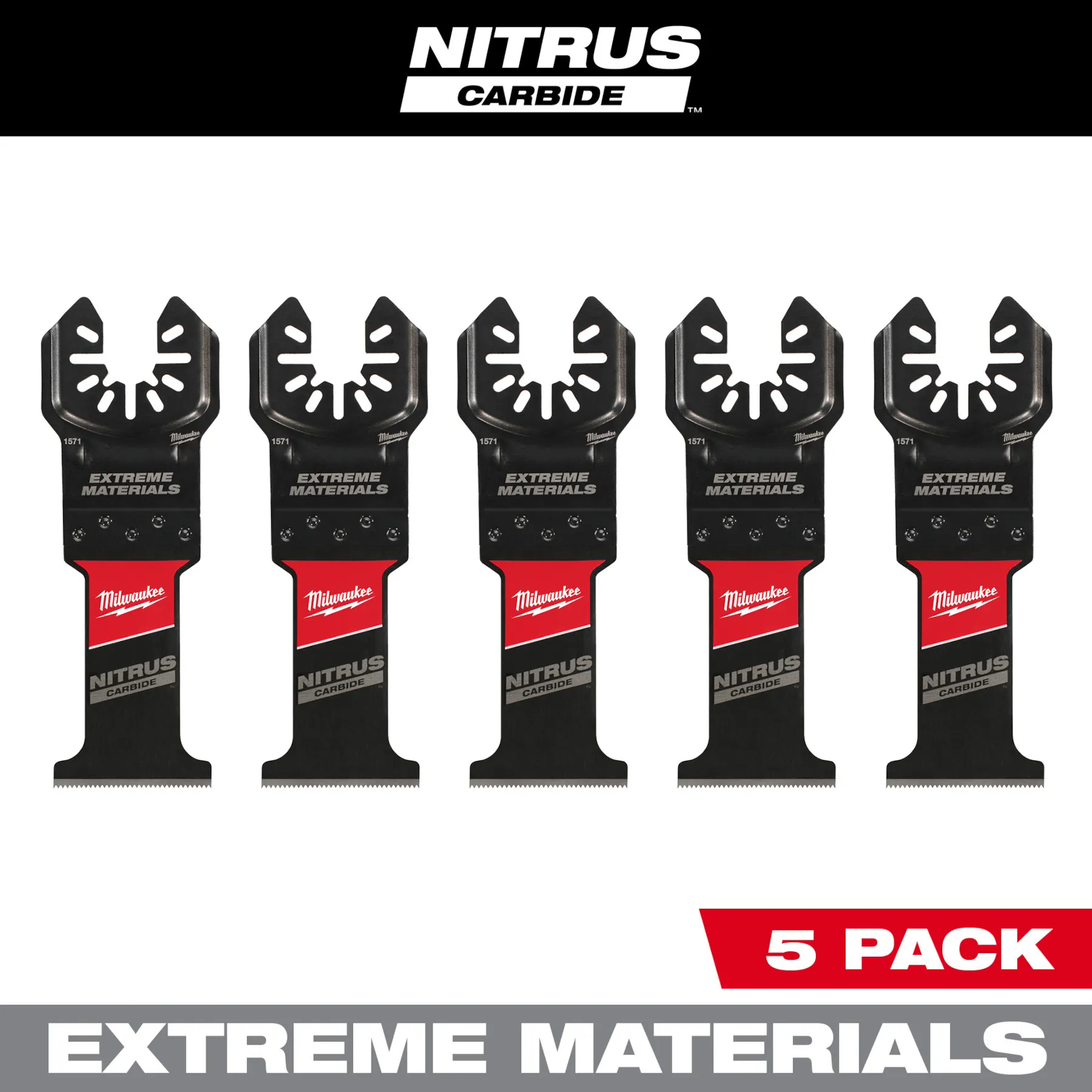 5 of the NITRUS CARBIDE™ Extreme Materials Universal Fit OPEN-LOK™ Multi-Tool Blades