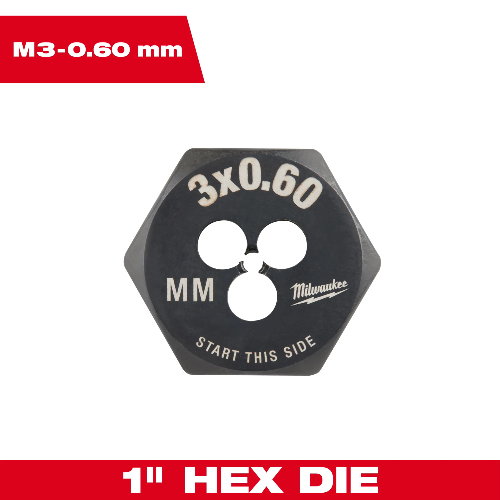 M3-0.60 mm 1-Inch Hex Die