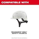 Image of the Milwaukee BOLT Safety Helmet & Hard Hat with the text "compatible with"