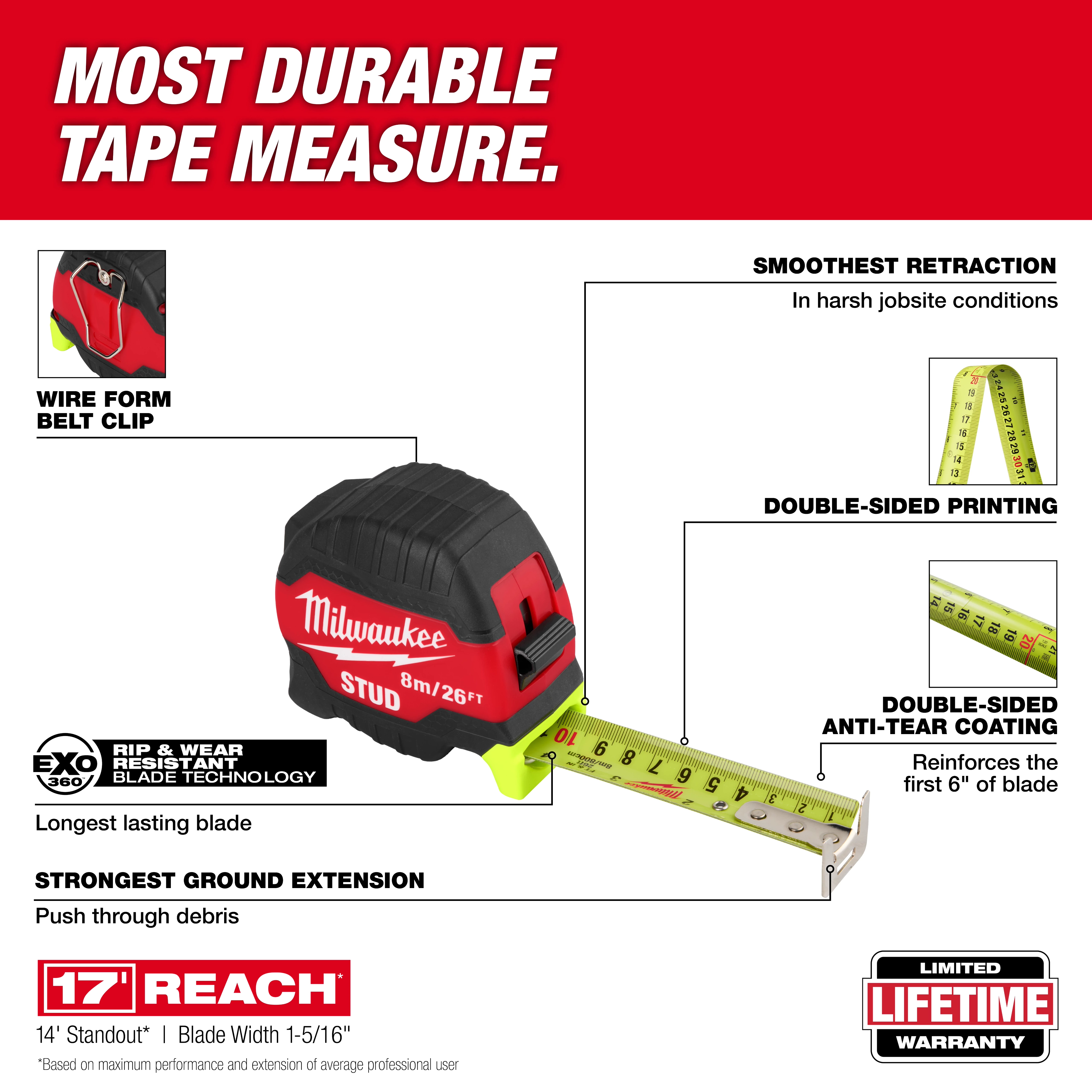 8m/26ft STUD™ Tape Measure