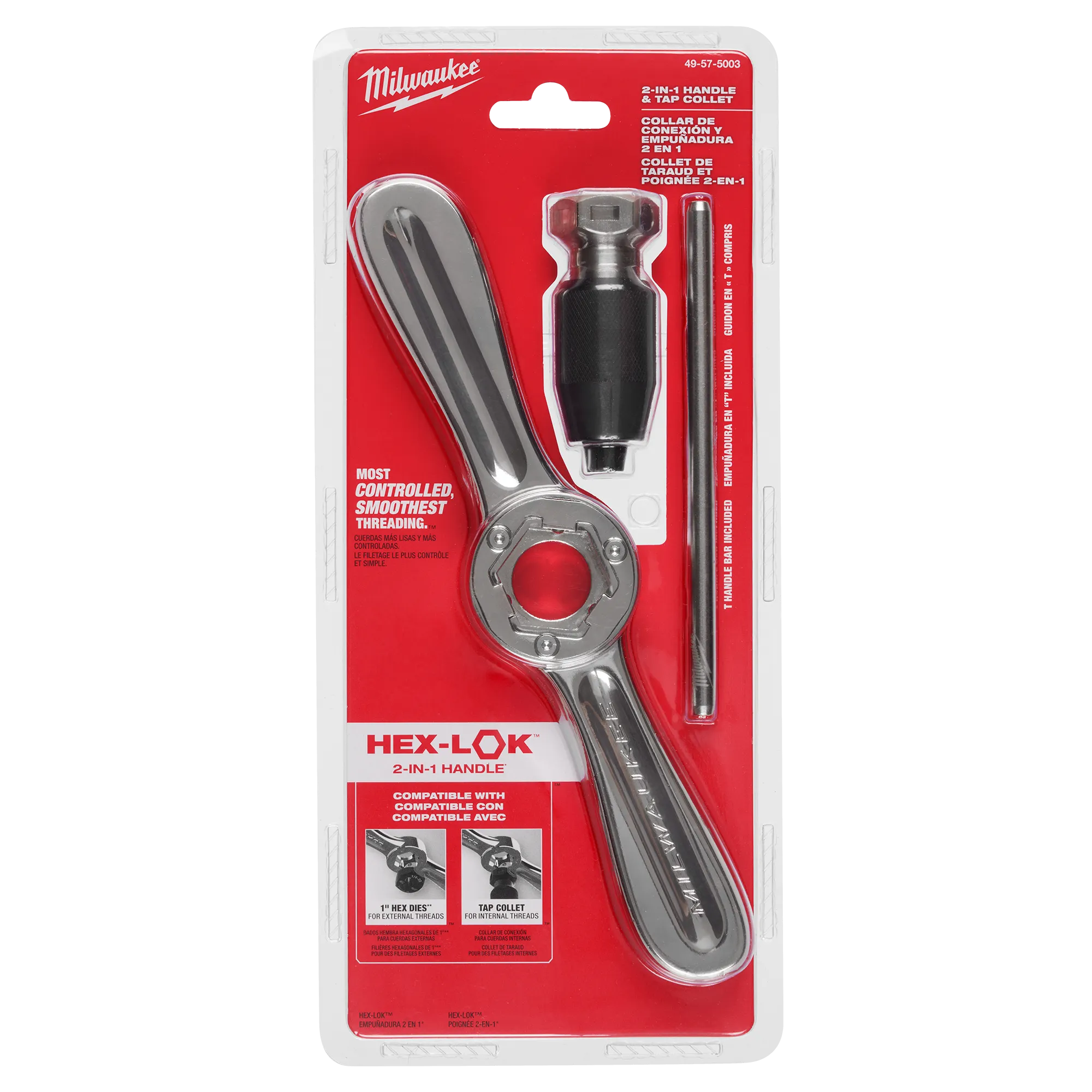 Hex-LOK™ 2-in-1 Threading Handle​ & Tap Collet in its packaging